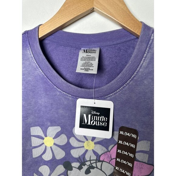 Disney Minnie Mouse Purple Sweatshirt XL 14/16 Girls, NEW - Picture 4 of 7